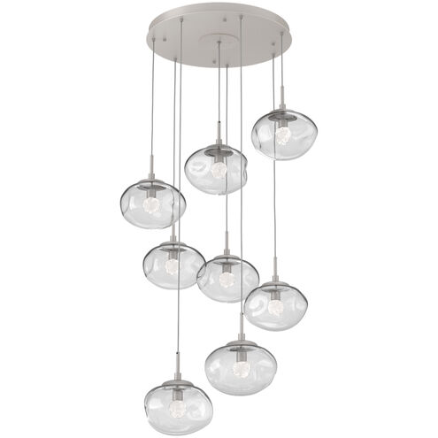 Nova LED LED Beige Silver Chandelier Ceiling Light, Round Multi-Port
