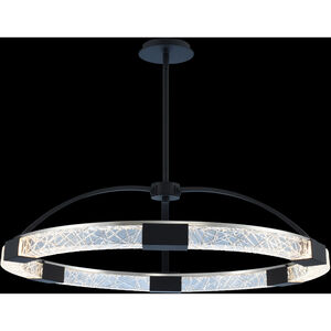 Athena LED 32 inch Matte Black with Polished Nickel Pendant Ceiling Light