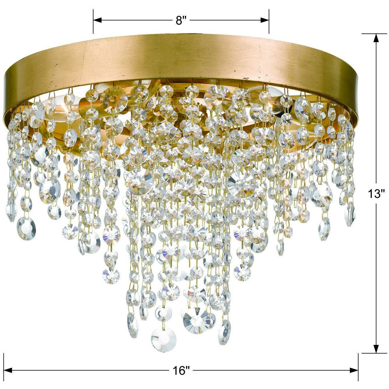 Winham 4 Light 16 inch Antique Gold Flush Ceiling Light in Antique Brass and Black