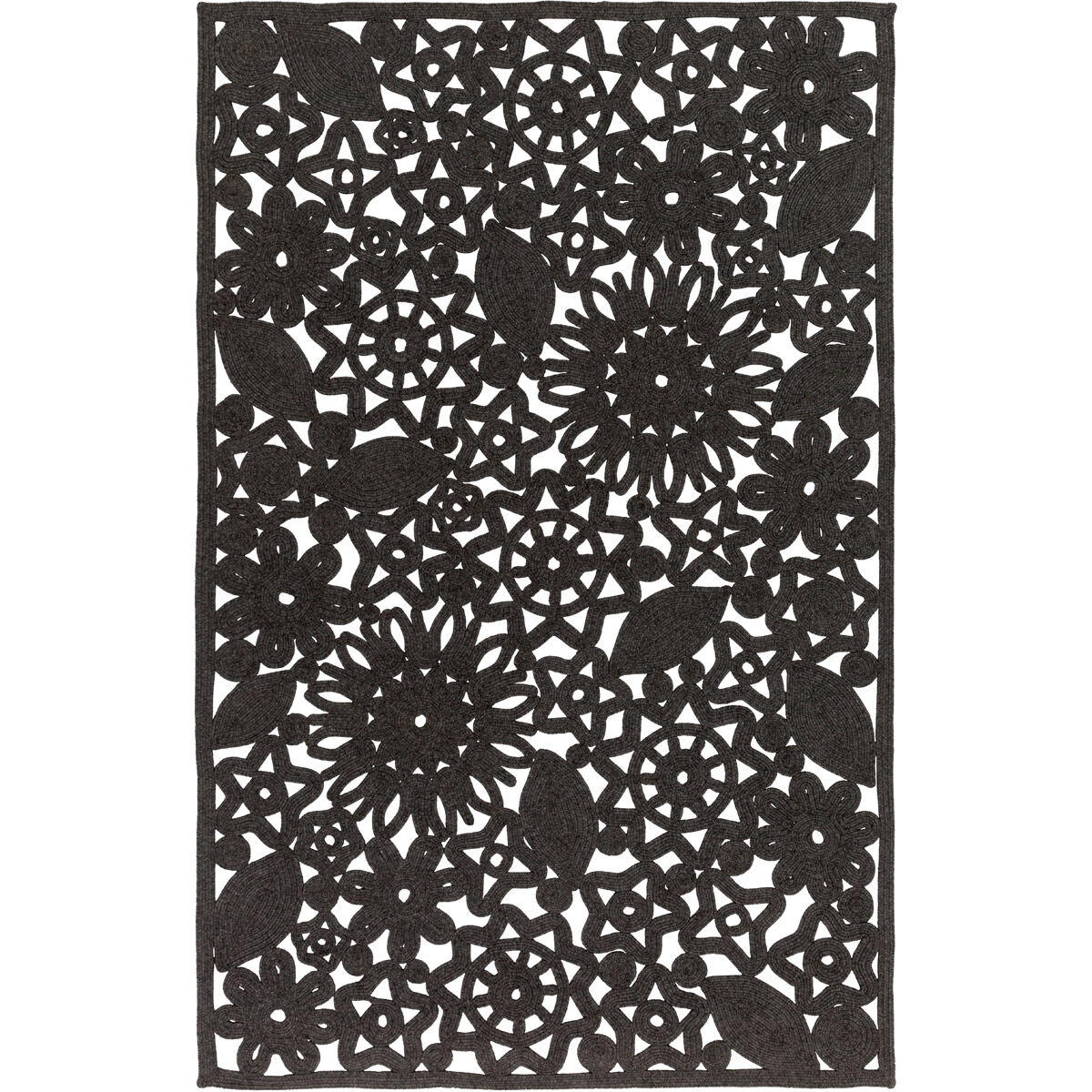 Sanibel 90 X 60 inch Black Outdoor Area Rug, Polypropylene, Polyester, and Viscose