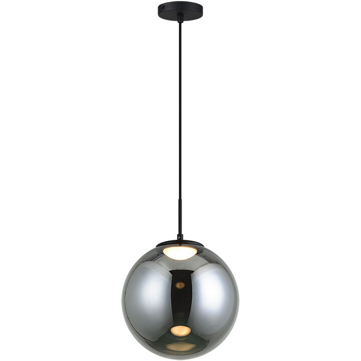 Boble LED 14 inch Matte Black Pendant Ceiling Light in Matte Black and Smoke
