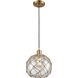 Dragnet 1 Light 10 inch Satin Brass Mini Pendant Ceiling Light