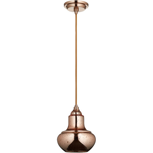 Camille 1 Light 7.25 inch Satin Copper Pendant Ceiling Light