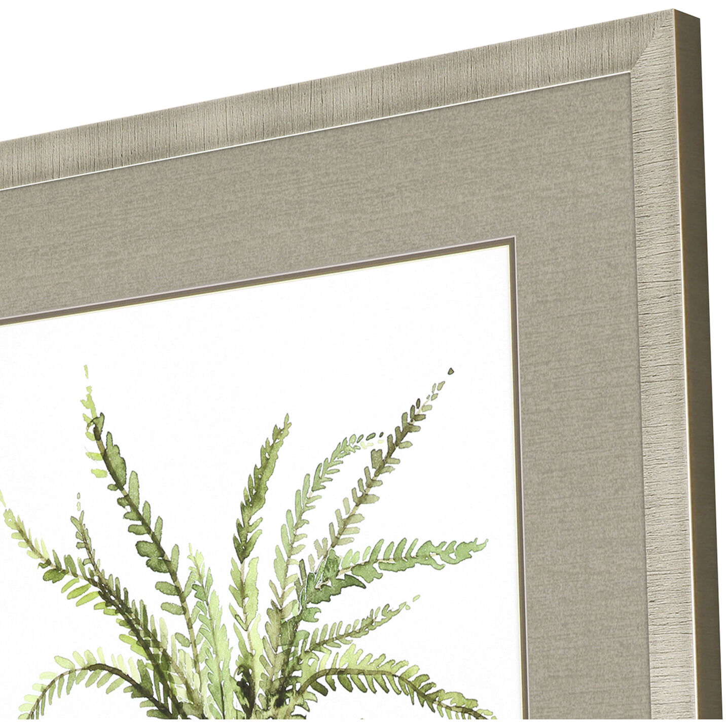 Fern House Blue and Green and White Framed Art