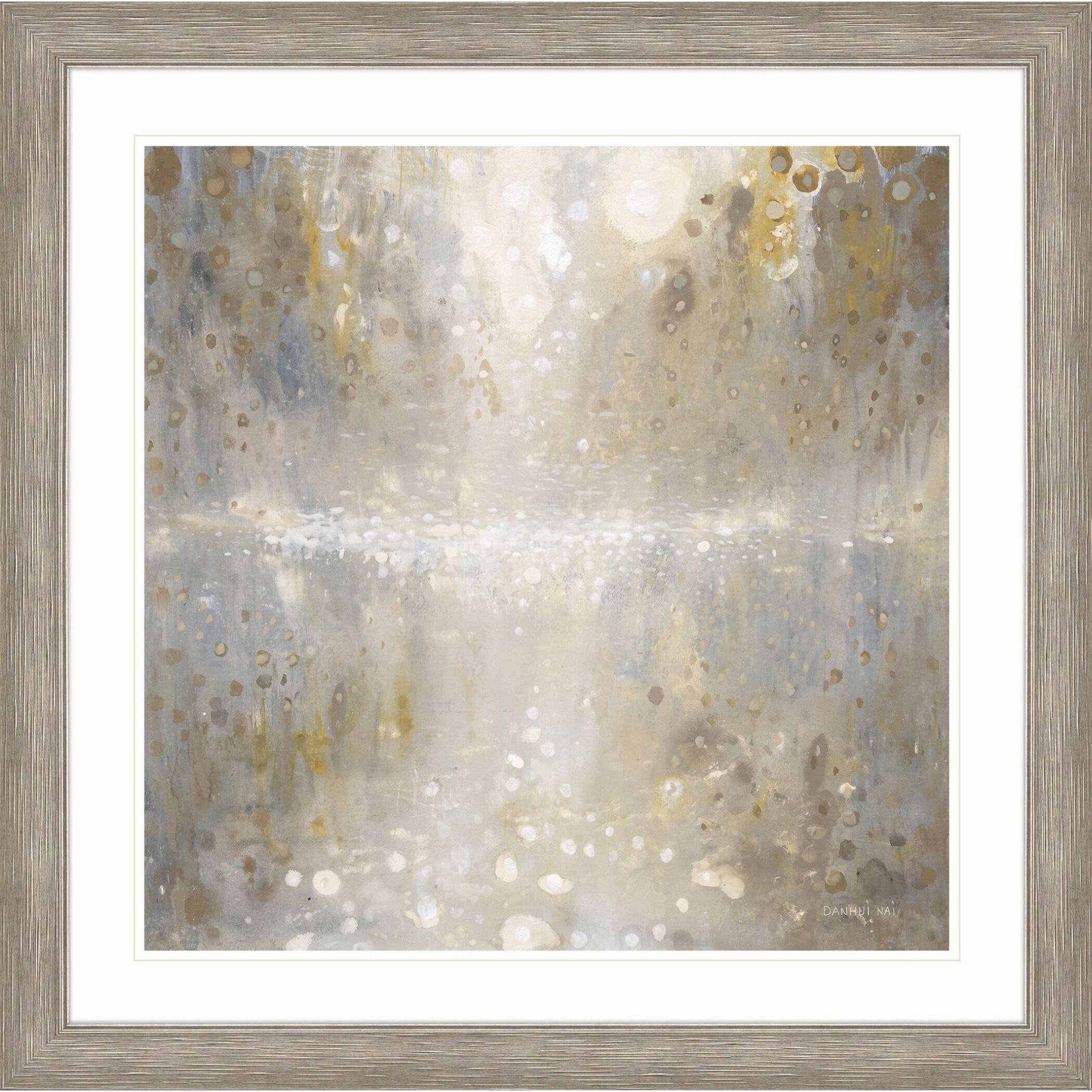 Gravity Gray and Beige and Blue and Yellow Framed Art