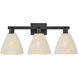 Natural Ballston Dome 3 Light 26 inch Matte Black Bath Vanity Light Wall Light