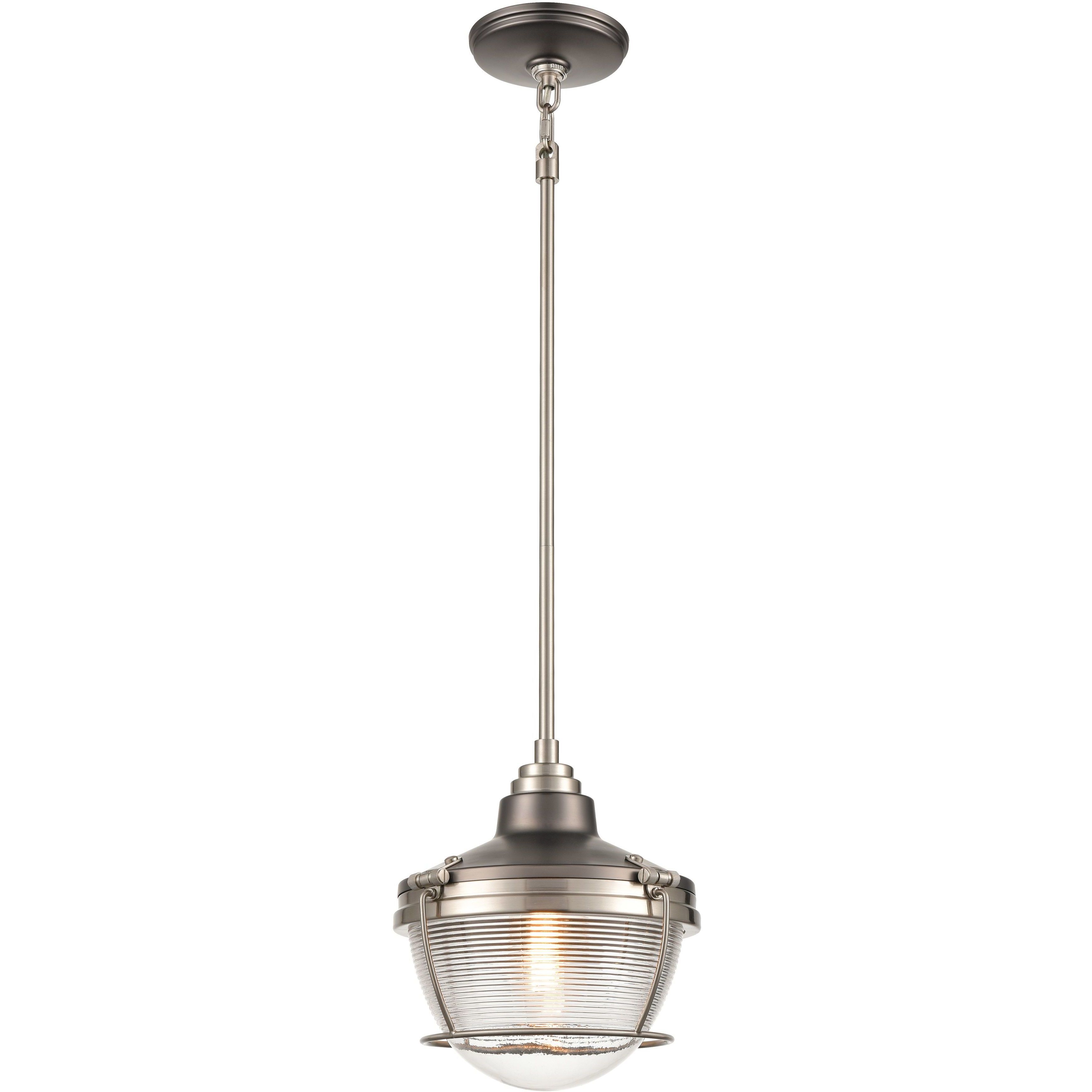 Seaway Passage 1 Light 10 inch Satin Nickel Mini Pendant Ceiling Light