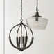 Clive 4 Light 15.5 inch Carbon Grey and Black Iron Pendant Ceiling Light