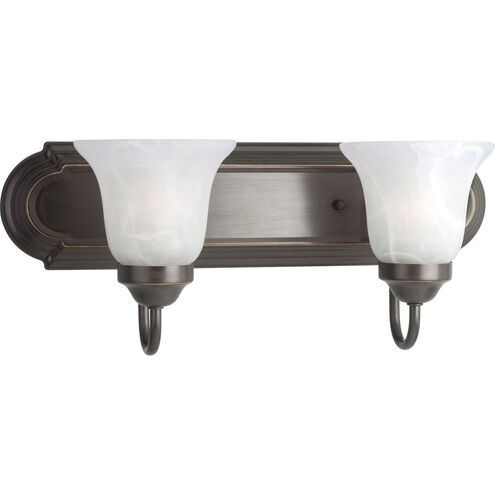 Builder Bath 2 Light 18 inch Antique Bronze Bath Vanity Wall Light in Bulbs Included, Fluorescent