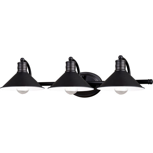 Akron LED 28 inch Oil Rubbed Bronze and Matte White Bathroom Light Wall Light in 3