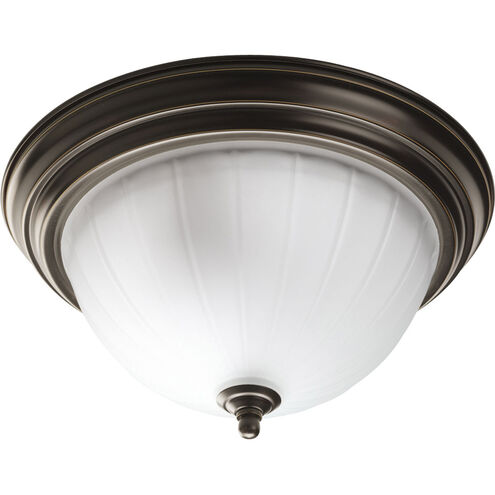 Melon Glass 2 Light 13 inch Antique Bronze Close-to-Ceiling Ceiling Light in Bulbs Included, Fluorescent