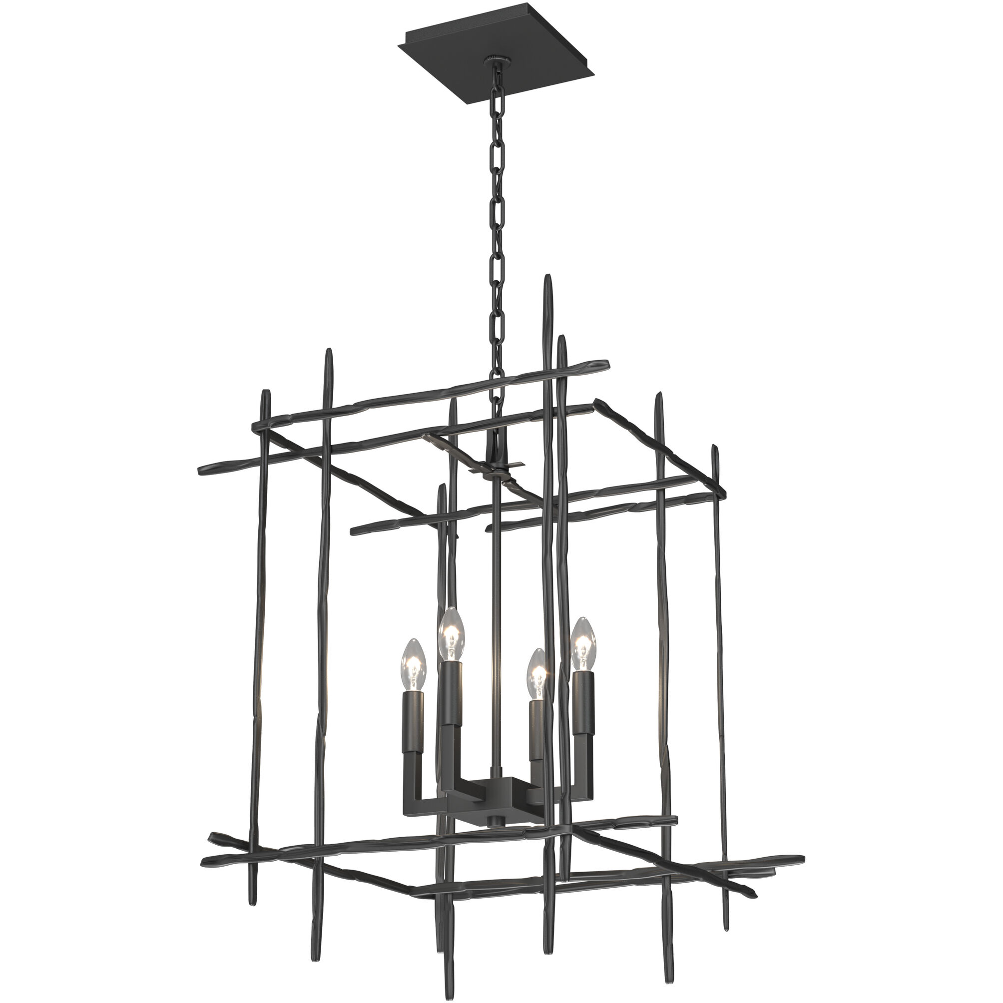 Tura 4 Light 23 inch Black Chandelier Ceiling Light, Medium