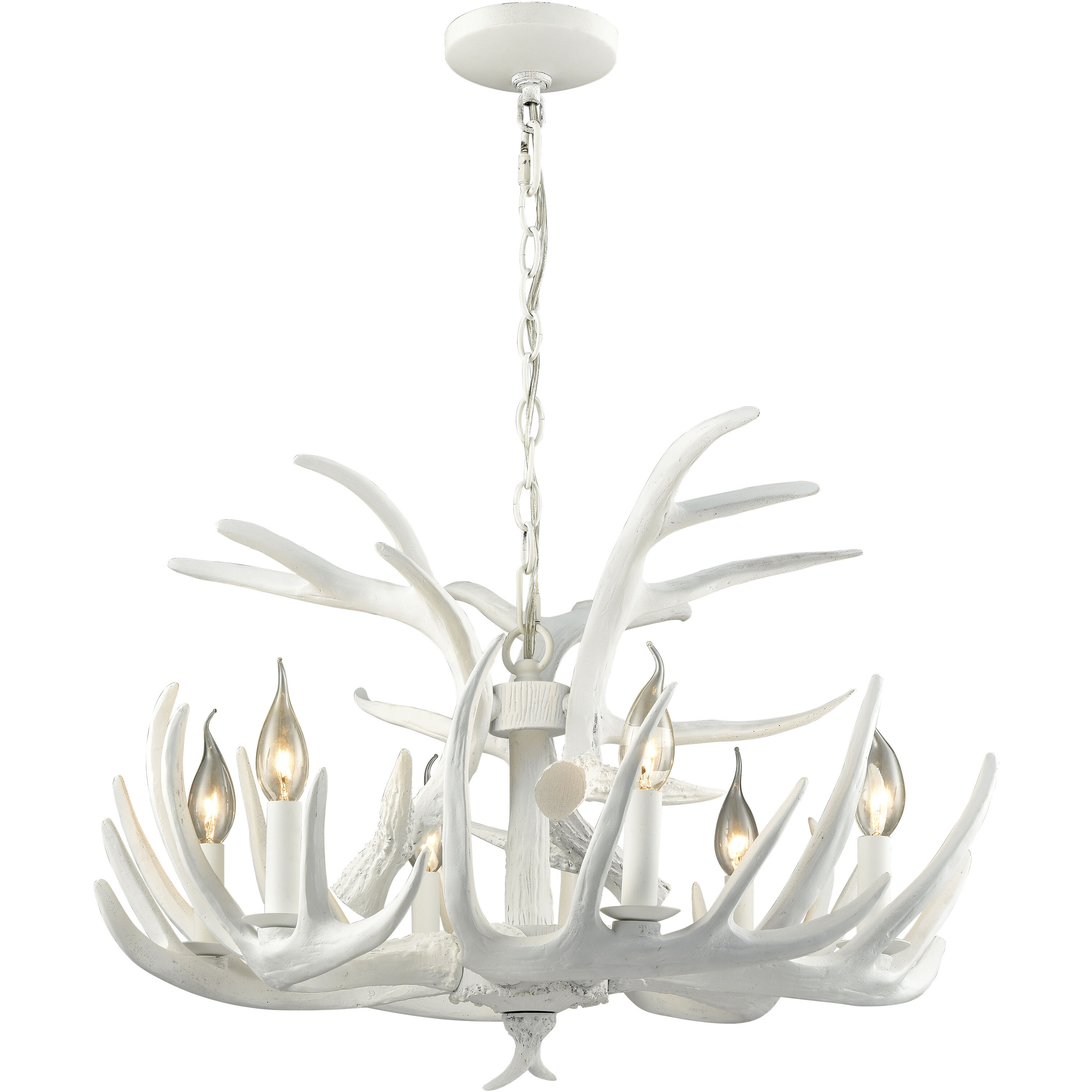Big Sky 6 Light 25 inch White Chandelier Ceiling Light