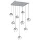 Cabochon LED Classic Silver Pendant Chandelier Ceiling Light in 3000K LED, Clear