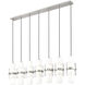 Cayden 7 Light 54 inch Brushed Nickel Linear Chandelier Ceiling Light
