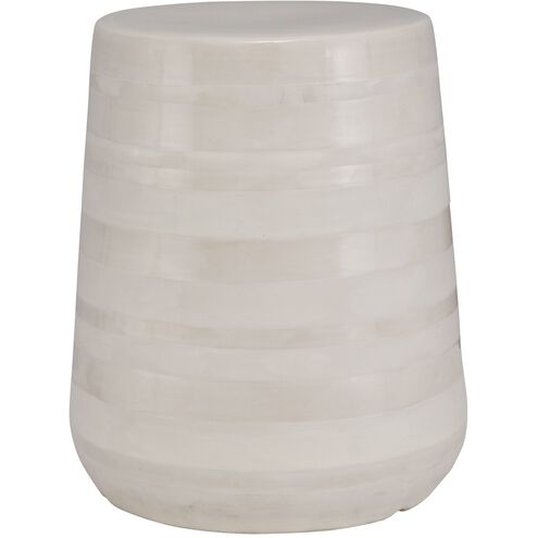 Desert Plains 17 inch Gloss And Matte White Glazes Garden Stool