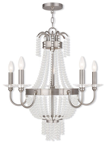 Valentina 5 Light 26 inch Brushed Nickel Chandelier Ceiling Light