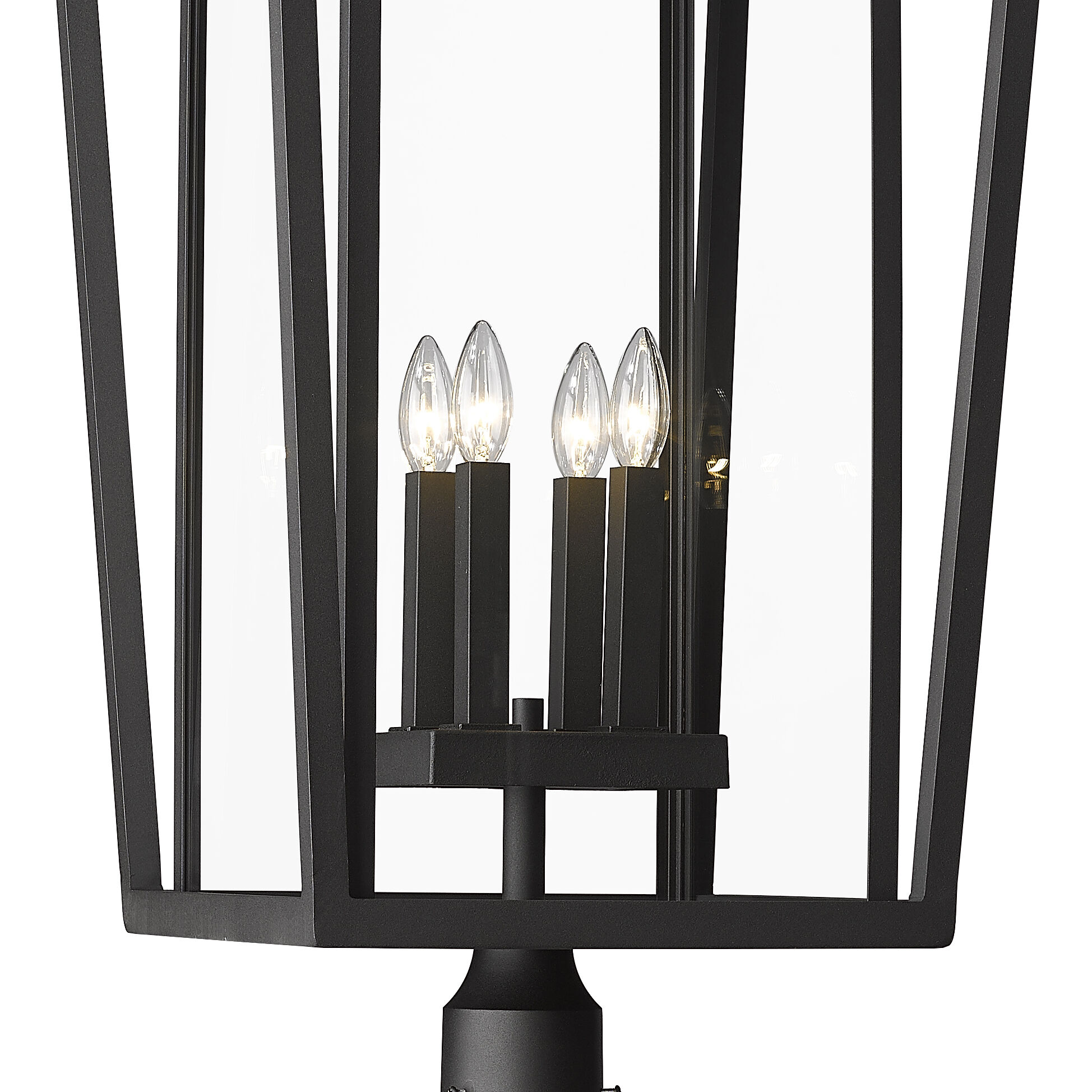 Seoul 4 Light 113 inch Black Outdoor Post Mounted Fixture