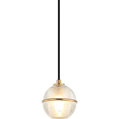 Misty 1 Light 4.38 inch Aged Gold Brass Pendant Ceiling Light