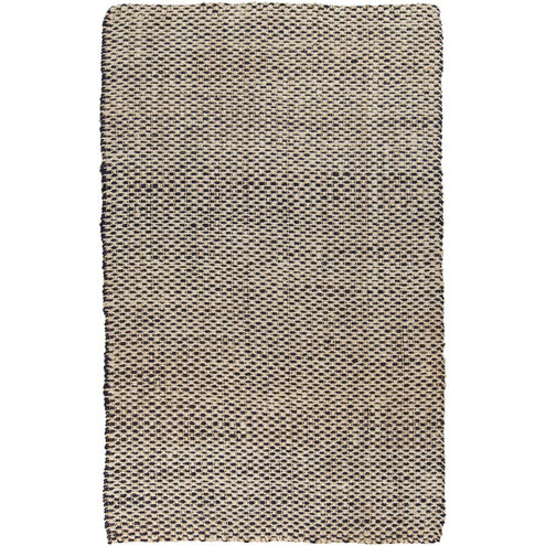 Reeds 36 X 24 inch Blue and Neutral Area Rug, Jute