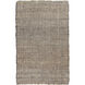 Reeds 36 X 24 inch Blue and Neutral Area Rug, Jute