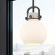 Newton Sphere 1 Light 8 inch Matte Black Mini Pendant Ceiling Light in Matte White Glass