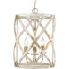 Alcott 3 Light 13 inch Antique Ivory Pendant Ceiling Light, Caged