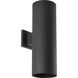 Cylinder Outdoor Wall Cylinder in Black, LED Lamping, Progress LED