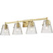 Analia 4 Light 36 inch Modern Gold Vanity Wall Light