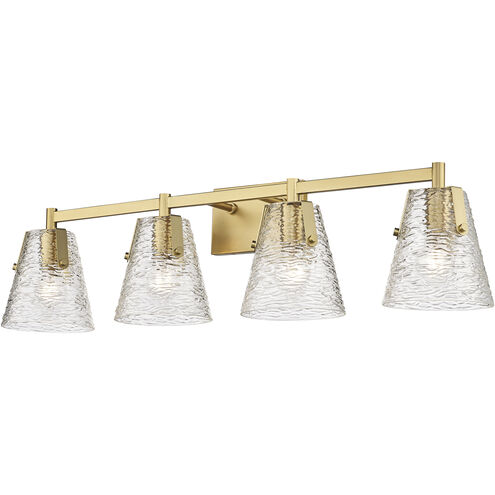 Analia 4 Light 36 inch Modern Gold Vanity Wall Light