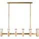 Ian K. Fowler Malik LED 54.75 inch Hand-Rubbed Antique Brass Linear Chandelier Ceiling Light in Alabaster, Large