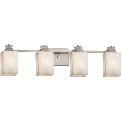 Clouds Ardent 4 Light 32.5 inch Brushed Nickel Bath Bar Wall Light in Square with Flat Rim, Incandescent
