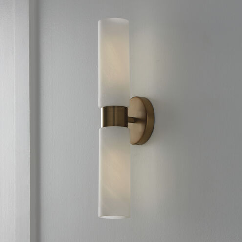 Alyssa 2 Light 5 inch Aged Brass Sconce Wall Light