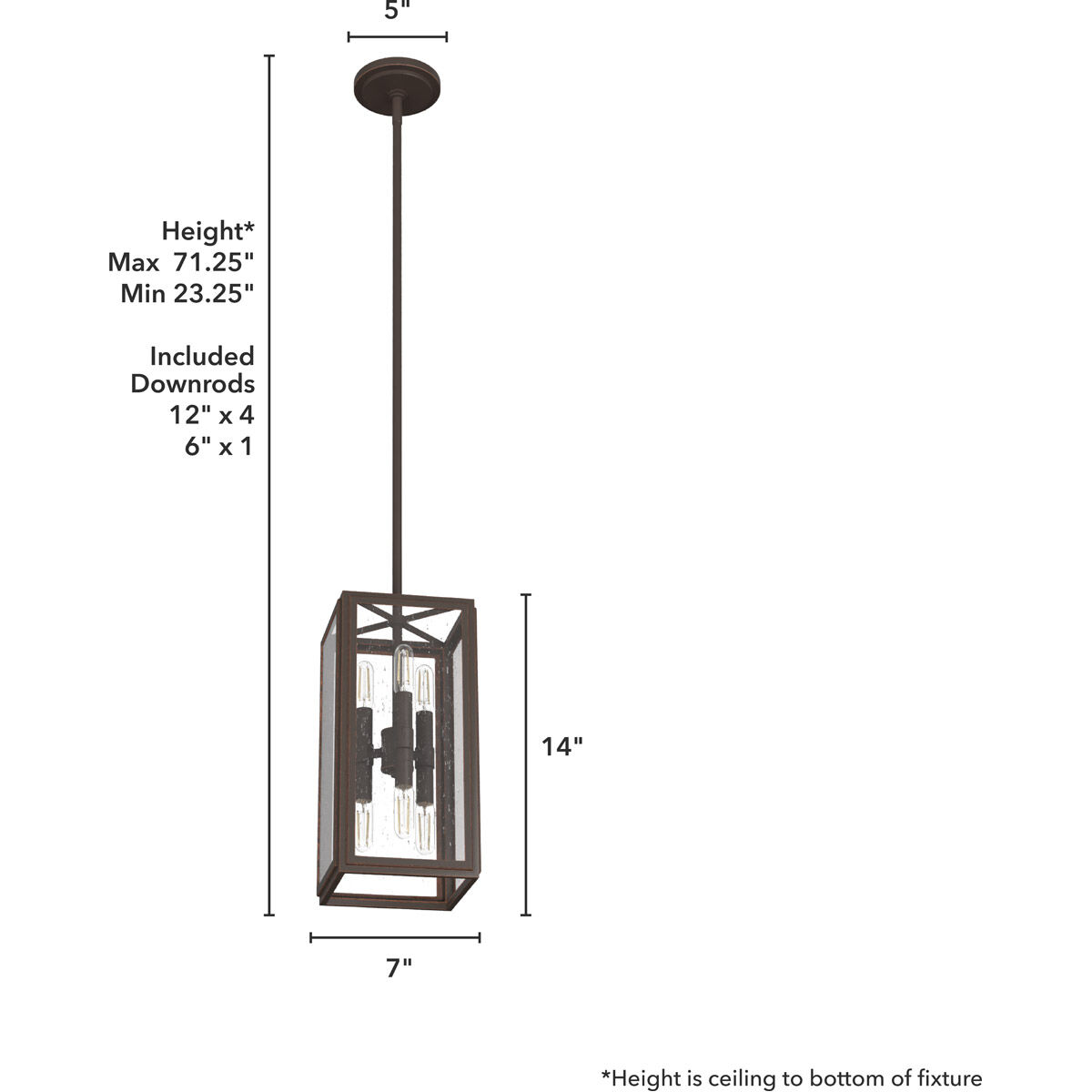 Felippe 6 Light 7 inch Onyx Bengal Pendant Ceiling Light