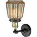 Franklin Restoration Chatham LED 6.25 inch Black Antique Brass Sconce Wall Light in Mercury Glass, Franklin Restoration