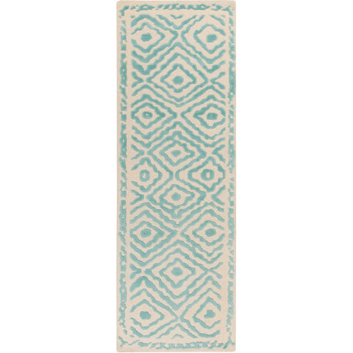 Atlas 96 X 30 inch Emerald, Beige Rug
