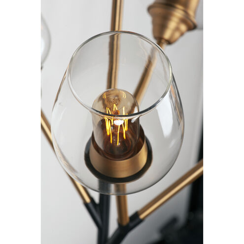 Savvy 12 Light 46 inch Antique Brass/Black Chandelier Ceiling Light