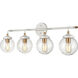 Boudreaux 4 Light 33 inch Matte White with Satin Brass Vanity Light Wall Light