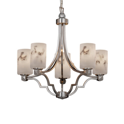 LumenAria LED 28 inch Brushed Nickel Chandelier Ceiling Light in 3500 Lm LED, Rectangle