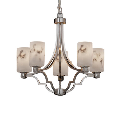 LumenAria LED 28 inch Brushed Nickel Chandelier Ceiling Light in 3500 Lm LED, Square with Flat Rim, Argyle