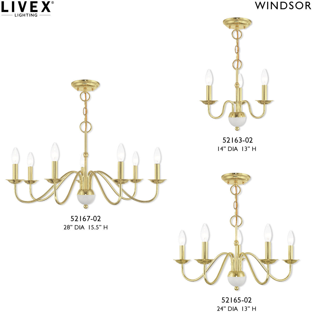 Windsor 7 Light 28 inch Polished Brass Chandelier Ceiling Light