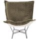 Puff Angora Moss Scroll Rocker with Cover