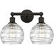 Athens Deco Swirl 2 Light 17 inch Oil Rubbed Bronze Bath Vanity Light Wall Light in Clear Deco Swirl Glass