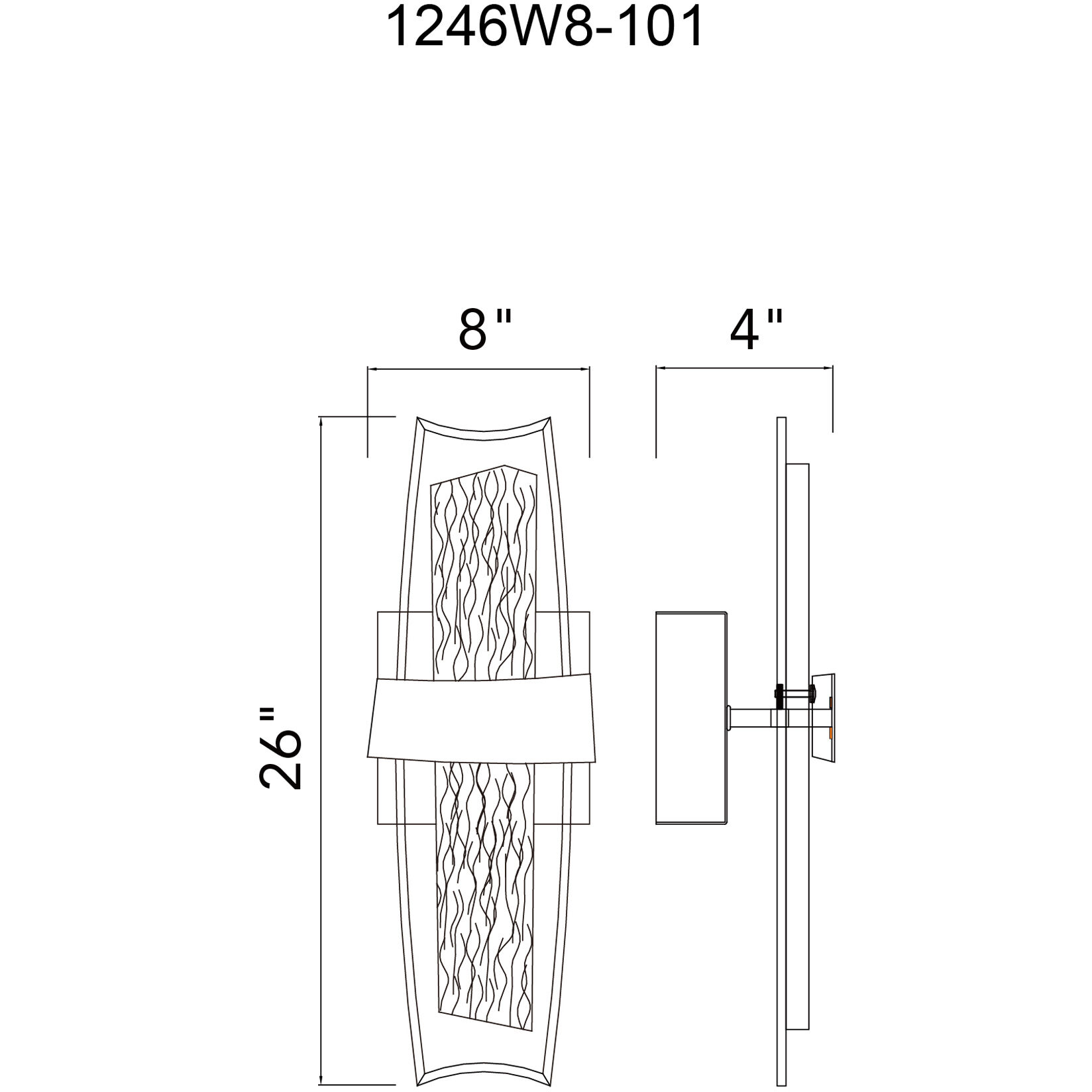 Guadiana LED 8 inch Black Wall Light