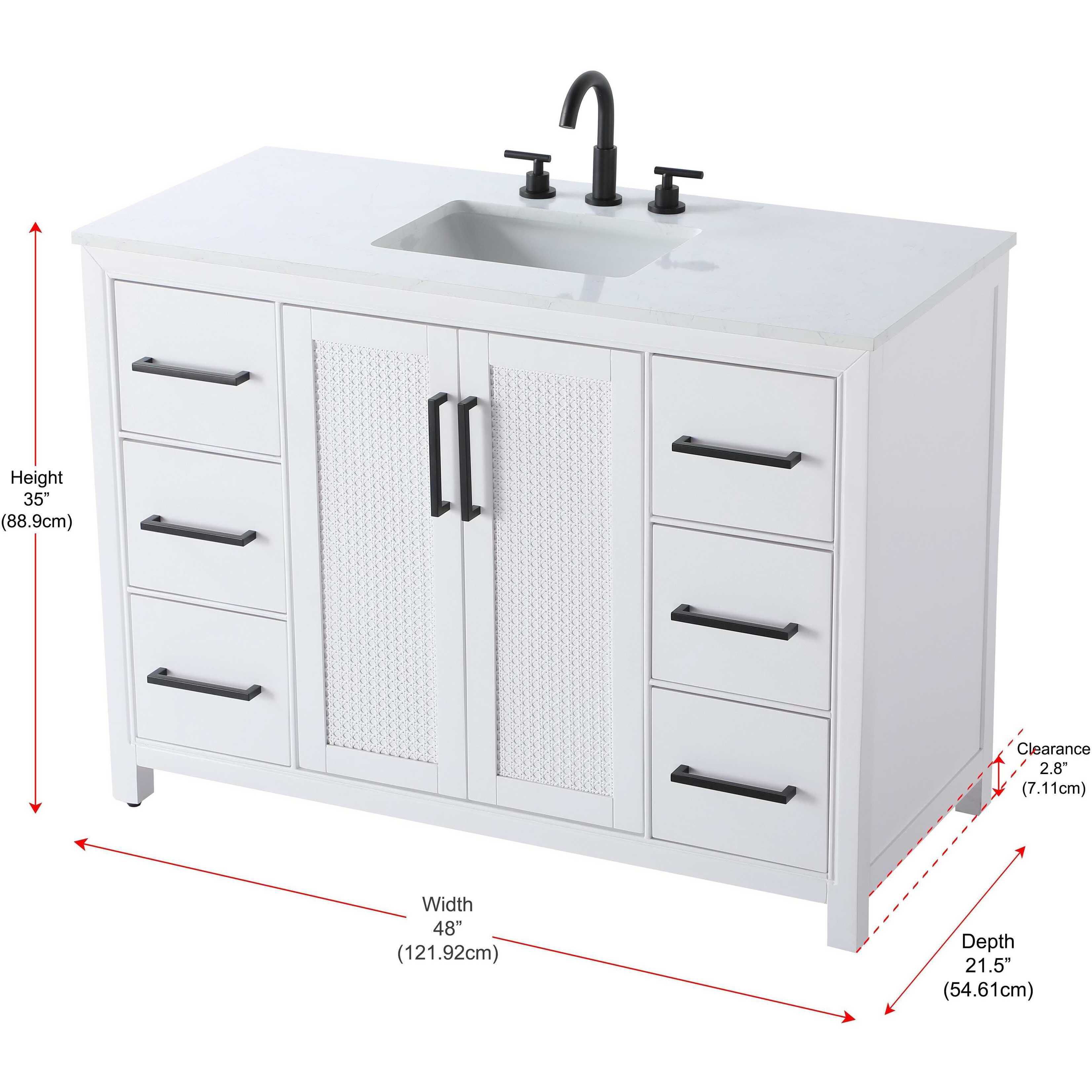 Alina 48 X 34 inch White Bathroom Vanity Cabinet