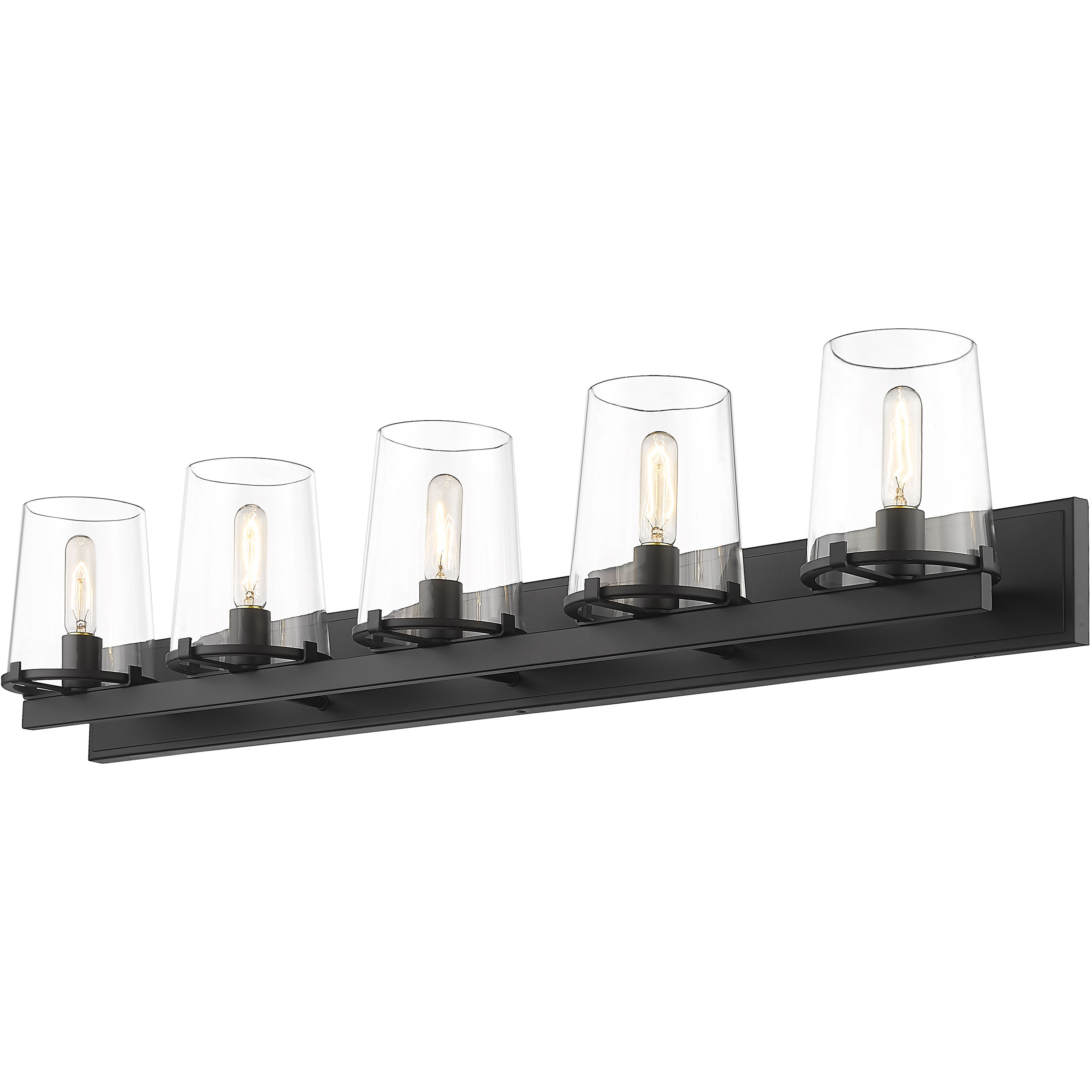 Callista 5 Light 47 inch Matte Black Vanity Wall Light