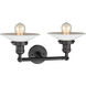 Franklin Restoration Halophane 2 Light 18 inch Oil Rubbed Bronze Bath Vanity Light Wall Light in Matte White Halophane Glass, Franklin Restoration