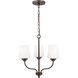 Windom 3 Light 18 inch Bronze Chandelier Ceiling Light in Burnt Sienna