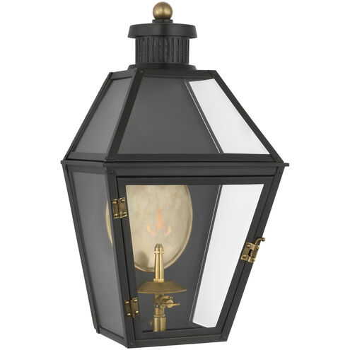 Chapman & Myers Stratford2 1 Light 18 inch Matte Black Outdoor Gas Wall Lantern, Small