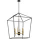 Townhall 6 Light 32 inch Coal/Soft Brass Pendant Ceiling Light